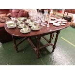 MAHOGANY D-END DROP-LEAF DINING TABLE
