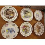 SIX CHINA COLLECTORS PLATES.