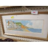 Framed mounted print of Sidmouth seafront after Eleanor Ludgate