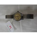 LADIES 1940S STAINLESS STEEL BREITLING MECHANICAL WRISTWATCH WITH A REPLACEMENT FLEXIBLE BRACELET,