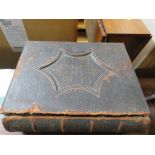 VICTORIAN FAMILY BIBLE WITH LEATHER BINDING (AF)