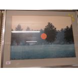 REPRODUCTION PRINT AFTER MAGRITTE, FRAMED AND GLAZED