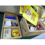 WOODEN BOX WITH CONTENTS OF VINTAGE MECCANO