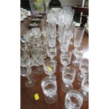 SELECTION OF STEM DRINKING GLASSES.