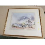 MARION HARBINSON 'TURF LOCK EXETER', WATERCOLOUR, SIGNED ON THE LEFT, FRAMED AND GLAZED