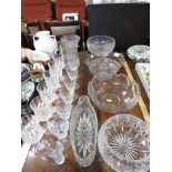 SMALL QUANTITY OF GLASS WARE INCLUDING BOWLS AND JUG.