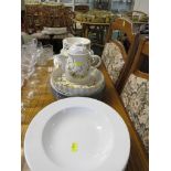 SMALL SELECTION OF CHINA DINNER WARE INCLUDING ROYAL WORCESTER CLASSIC WHITE BOWLS.