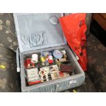 SEWING BOX WITH CONTENTS.