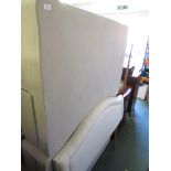 BEIGE UPHOLSTERED DOUBLE STORAGE DIVAN BASE AND HEADBOARD