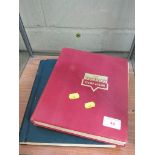 GREEN SIMPLEX BLANK ALBUM AND RED VICEROY STAMP ALBUM, WITH CONTENTS OF BRITISH AND WORLD STAMPS