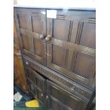 STAINED ELM DRINKS CABINET (NEEDS RE-WIRING)