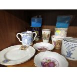 QUANTITY OF ROYAL COMMEMORATIVE CHINA INCLUDING GOBLETS .