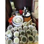 CHINA MUGS, BOWLS, CAFETIERE , ICE BUCKET ETC.