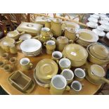 DENBY STONE WARE, TEA AND DINNER WARE, PLATES, TEA POT, DISH ETC