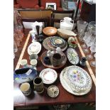 SELECTION OF DECORATIVE CHINA POTTERY, INCLUDING BOWLS DISHES AND VASES .