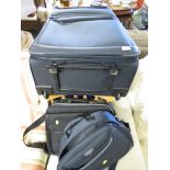 SELECTION OF FIBRE TRAVEL BAGS AND CASES.