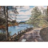 ACRYLIC ON BOARD OF RIVERSIDE SIGNED P PETRENKO 1970, TITLED TO REVERSE 'GLEN AFFRIC INVERNESS-