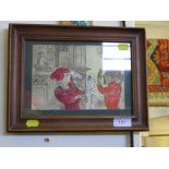 AFTER MAJA BEREZOWSKA, REPRODUCTION PRINT OF ROMEO AND JULIET SCENE, FRAMED AND GLAZED