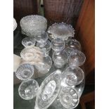 SMALL SELECTION OF GLASS WARE .