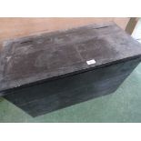 BLACK PAINTED WOODEN TOOL CHEST.