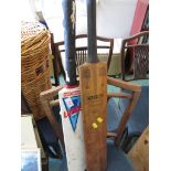 WISDEN AUTOGRAPH CRICKET BAT AND LORDS CHILDREN'S CRICKET BAT. (AF)