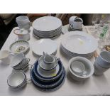SIX ROYAL WORCESTER CLASSIC WHITE BOWLS TOGETHER WITH A SELECTION OF MAINLY WHITE GLAZED DINNER
