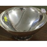 GEORG JENSEN WHITE METAL CONICAL CIRCULAR BOWL WITH PLANISHED EXTERIOR ON A CIRCULAR FOOT,