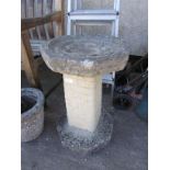 COMPOSITE STONE THREE PIECE BIRDBATH