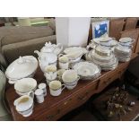 ROYAL DOULTON ALBANY PATTERN TEA, COFFEE AND DINNER WARE INCLUDED LIDDED TUREEN, GRAVY BOAT, CUPS,
