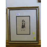 FRAMED AND GLAZED PRINT OF FEMALE NUDE NUMBERED IN PENCIL 319/350