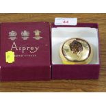 ASPREY GOLD-PLATED PAPERWEIGHT WITH ENAMELLED TORTOISE, WITH ASPREY OF BOND STREET BOX