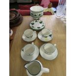 SMALL QUANTITY OF POOLE POTTERY TEA AND DINNER WARE WITH LEAF DESIGN