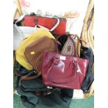 SELECTION OF LADIES HAND BAGS TOGETHER WITH LADIES TRAVEL BAGS.