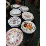 LARGE SELECTION OF DECORATIVE CHINA DINNER AND DISPLAY PLATES, INCLUDING ROYAL CAULDON, NATURES