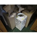 TEN BOXED PAINTED METAL DECORATIVE CANDLE LANTERNS.