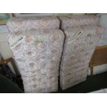 PAIR OF RELYON ZIP AND LINK SINGLE DIVAN BEDS WITH MATTRESS.