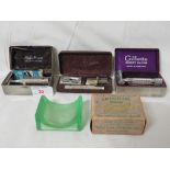 THREE VINTAGE CASED SAFETY RAZORS, TOGETHER WITH A BOXED LILLICRAP'S GLASS HONE.