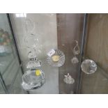 WATERFORD CRYSTAL MUSICAL NOTE, MARQUESS GLASS DESK CLOCK , SWAROVSKI CANDLE HOLDER AND OTHER