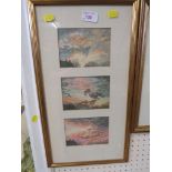 FRAMED AND GLAZED WATERCOLOURS DEPICTING EVENING SKIES. SIGNED PAM WRIGHT