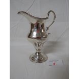 LONDON SILVER BALUSTER CREAM JUG WITH ENGRAVED INITIALS, 3.5 OZT