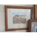 FRAMED AND GLAZED LIMITED EDITION COLOURED PRINT TITLED SIDMOUTH.