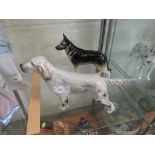 BESWICK FIGURE OF A POINTER DOG WITH NAME MARKED TO BASE. TOGETHER WITH A BESWICK FIGURINE OF A