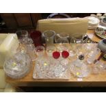 GLASS JUGS, VASES AND OTHER GLASSWARE.