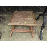 SMALL SLATTED WOOD FOLDING OCCASIONAL PATIO TABLE