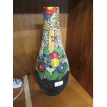 VINTAGE PLASTER HAND-PAINTED VASE.