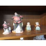 ROYAL DOULTON FIGURINE FALSTAFF HN5054 TOGETHER WITH SMALLER EXAMPLE, A PAIR OF ROYAL DOULTON SALT