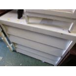 WHITE PAINTED CHEST OF FOUR DRAWERS.
