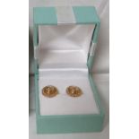 PAIR OF 9 CARAT GOLD ROUNDEL EARRINGS, WITH BOX