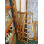 LIGHT WOOD AND BENTWOOD PINE DOUBLE BEDSTEAD. (AF)