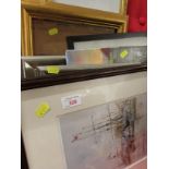 FRAMED LIMITED EDITION PRINT OF THE SS BRITAIN , UN FRAMED CANVAS OF COASTAL SCENE , TOGETHER WITH